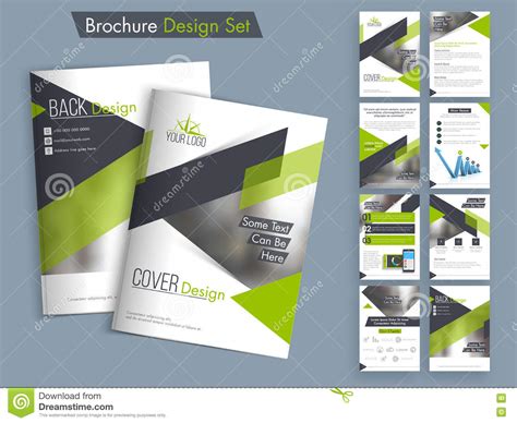 Professional Business Brochure Template Or Flyer Set Stock