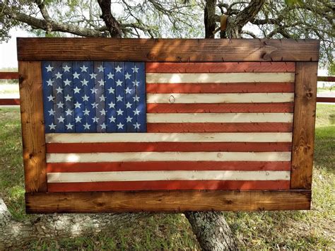 framed american flag wooden american flag man cave decor etsy