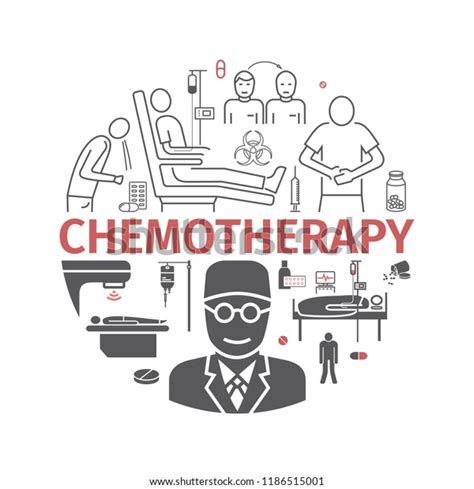 Chemotherapy Illustration Icons Set Medicine Infographics Stock Vector