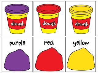 Color Matching Words With Playdough