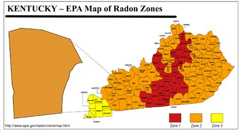 Example Of Radon Zone Map Produced By United States Environmental