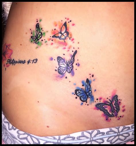 I Love My New Watercolor Butterflies Watercolor Butterfly Tattoo Butterfly Tattoo Cover Up