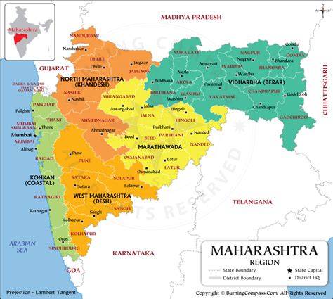 Maharashtra Division Map Maharashtra Region Map 48 Off