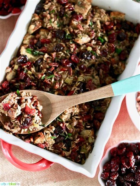 I wish i could take credit for the recipe or at least for making the soup, but all that goes to my mom. Wild Rice Dressing with Cranberries, Cherries, and Pecans