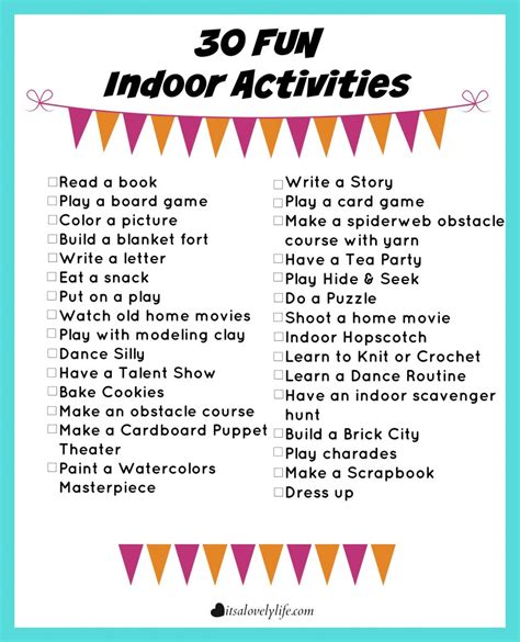 30 Indoor Kid Activities For When Its Too Hot To Play