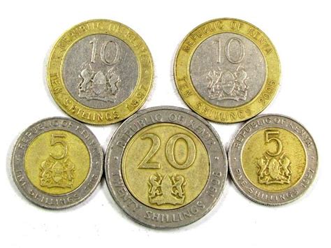 Colection 5 Kenyan Bi Metalic Coins J 1568