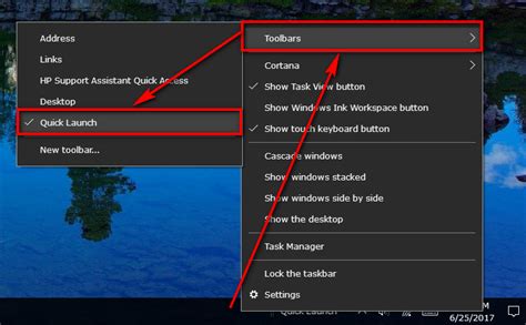 How To Addremove Quick Launch Toolbar In Windows 10 Consumingtech