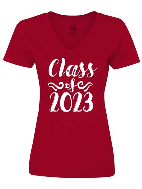Inktastic Class Of 2023 Graduation Brushstroke Text In White Womens V