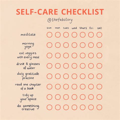 The Self Care Checklist Fabulous Magazine