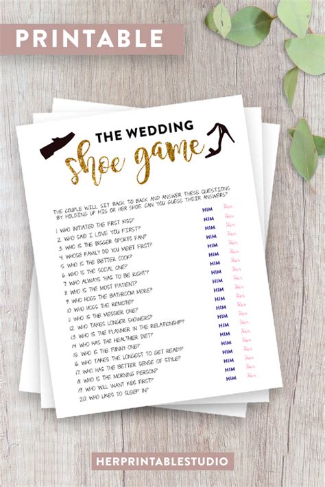 ▶ ▶ 30% off other shops will charge you this sign an average of $6 but he have a. Wedding Shoe Game Printable Bridal Shower Game | Shoe game ...