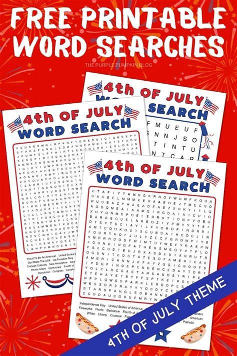 3 Free Printable 4th Of July Word Search Puzzles Easy
