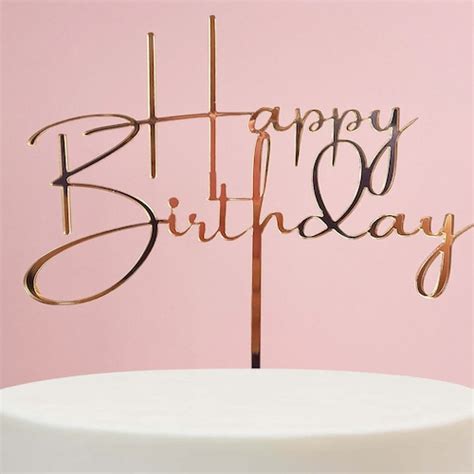 Happy 50th Birthday Cake Topper Glitter Card Cake Topper Etsy Uk