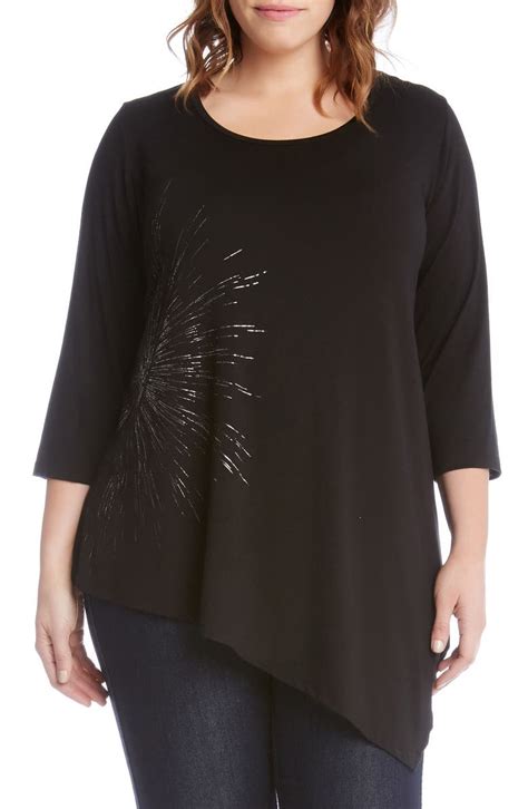 Karen Kane Print Asymmetrical Hem Top Plus Size Nordstrom