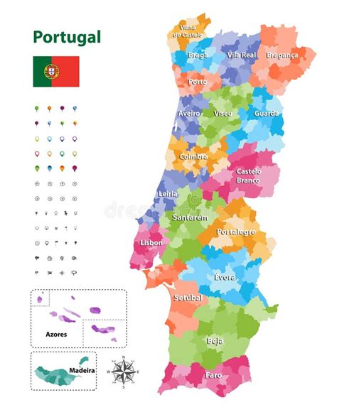 Distritos De Portugal Mapa De Las Divisiones Administrativas Del Pa S Regional Ilustraci N