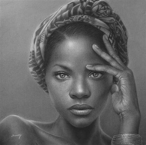 Black Women Art Portrait Of A Girl By Teodor Krastev Bozhinov Realistic Drawings
