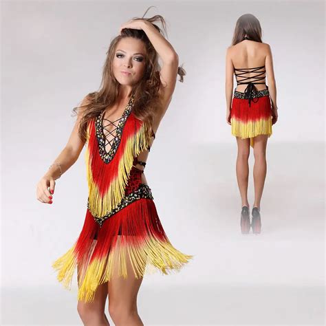 Buy Sexy Backless Latin Dance Dress Set Cha Cha Ballroom Dance Dress Adult