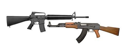 American M16 Vs Russian Ak47 Pak Guns The Key To Knowlege