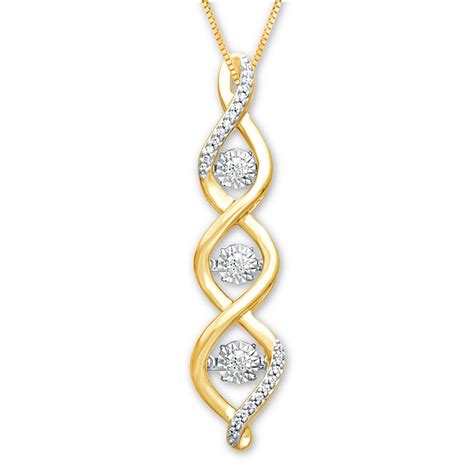 diamonds in rhythm necklace 1 6 ct tw round 10k yellow gold womens necklaces necklaces kay