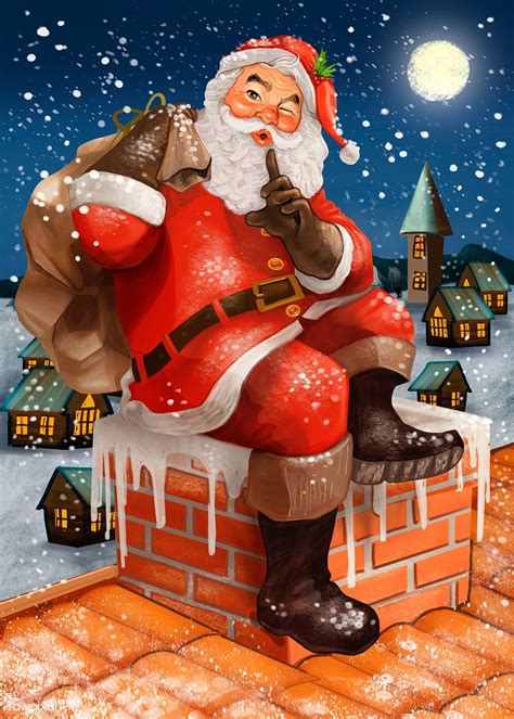 Download Premium Illustration Of Hand Drawn Santa Claus Making A