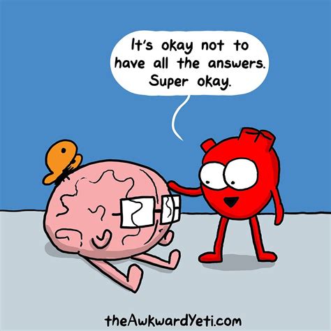 the awkward yeti nick seluk on twitter awkward yeti heart and brain comic heart vs brain