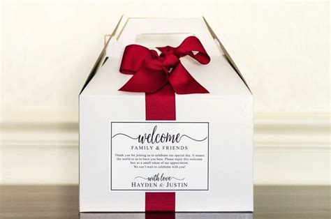 Wedding Welcome Boxes With Personalized Welcome Note Hotel Welcome