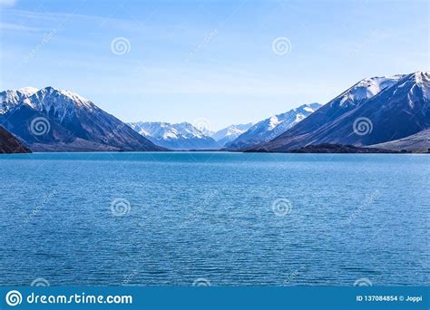 Lake Coleridge In Canterbury South Island New Zealand Stock Photo