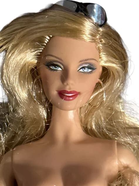 NUDE BARBIE DOLL Model Muse Nascar 24 Blonde Blue Eyes Fashion Doll 4