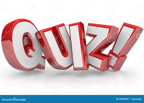 Quiz Red 3d Word Test Exam Assessment Stock Illustration Illustration