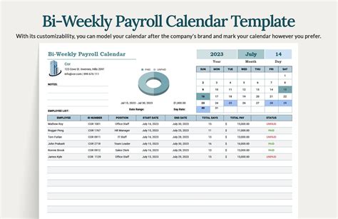 2024 Biweekly Payroll Calendar Template Excel Free Editable Jan 2024