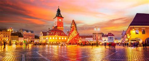 Brasov Romania Christmas Market In Transylvania Stock Image Image