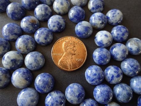 10mm Natural Blue Spot Stone Cabochon Round Cabochon Polished Stone