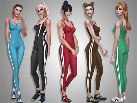 Sportwear Jumpsuit By Simalicious At Tsr Sims 4 Updates