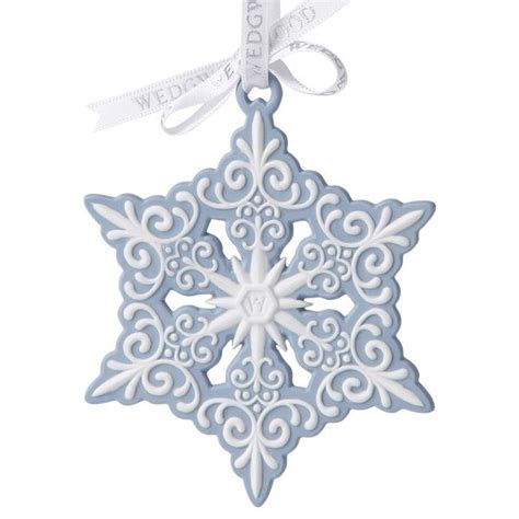 2012 Wedgwood Blue And White Snowflake Porcelain Christmas Ornament