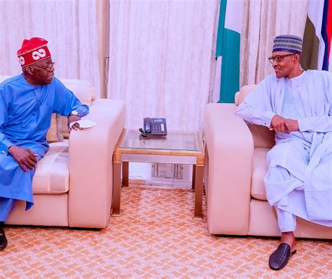 Photos Tinubu Pays Thank You Visit To Buhari At State House • Okayng