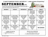School lunch menu calendar - sekatech