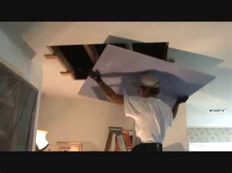 Spread joint compound over the screws. How to repair a water damaged ceiling...Part 8 - YouTube