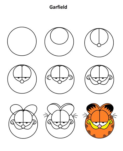 Garfield Step By Step Tutorial Drawing Tutorial Cute Easy Drawings