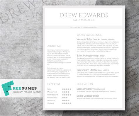 Free Straightforward Resume Design Basic Grey And White Freesumes