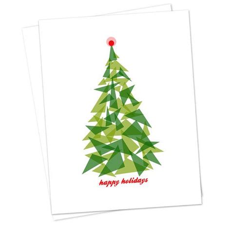 Christmas Cards Set Of 10 Christmas Tree Mod By Bubbyandbean