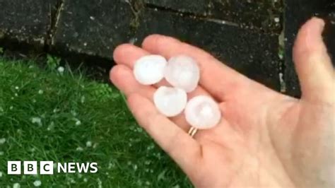 Hailstones As Big As 20p Pieces Fall On Hottest July Day Bbc News