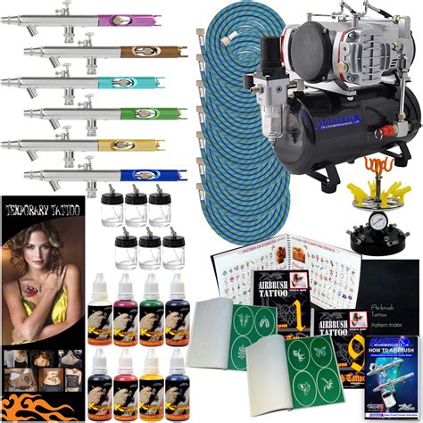 The airbrush needs an explicit source of air for its operation; Airbrush Temporary Tattoo Stencils Paint Compressor Kit 6 ...