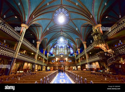 Montreal Notre Dame Basilika In Montreal Quebec Kanada Notre Dame