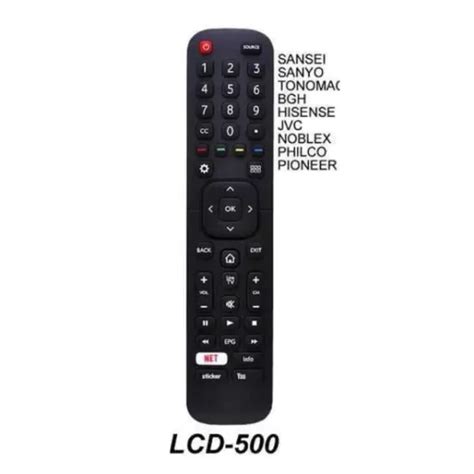 Control Remoto En H Para Smart Tv Bgh Noblex Sanyo Jvc Ilo Lcd