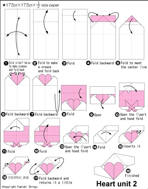 Origami Heart Dipyramid Instruction Easy Origami Instructions For Kids