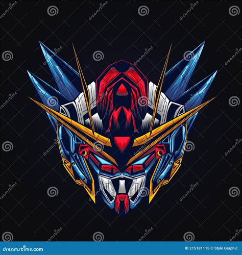Head Gundam Mascot Logo Vector Illustration Stock Vector