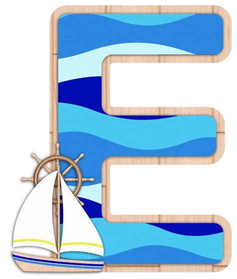 E ‿ Alphabet Images Nautical Letters Nautical Themed Party