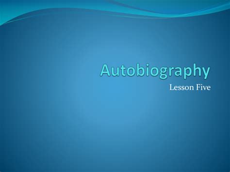 Autobiography Full Lesson For Writers 5 Teaching Resources