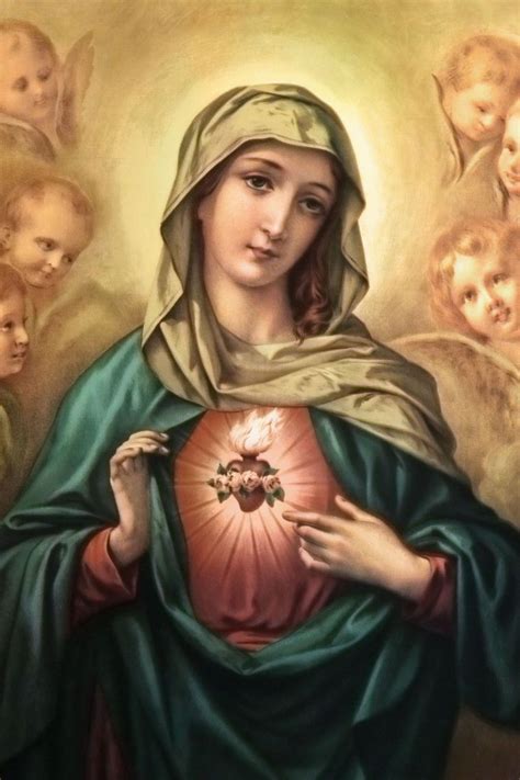 Immaculate Heart Of Mary Print Catholic Mother Mother Mary Images