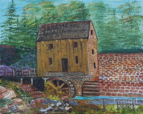 Brick Grist Mill Painting By Betty Mcgregor Pixels