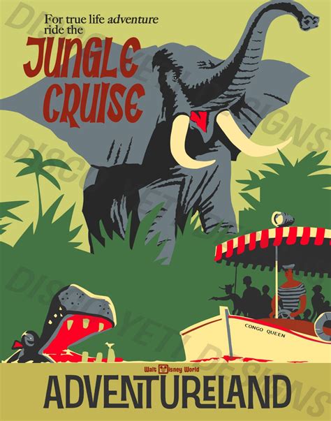Jungle Cruise Vintage Wdw Poster Disney Posters Vintage Disney Posters